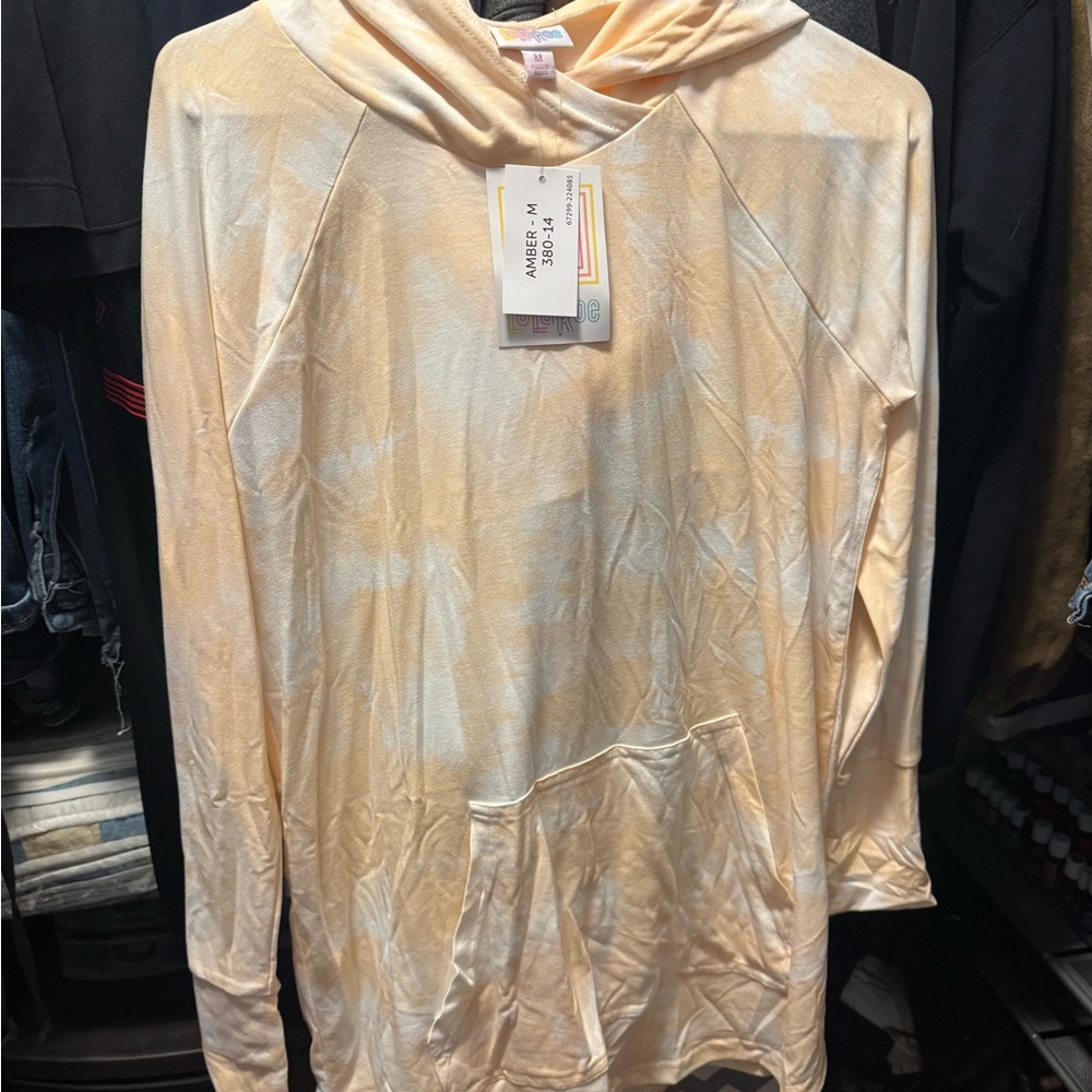 LuLaRoe Amber Peach Tie-Dye Hoodie